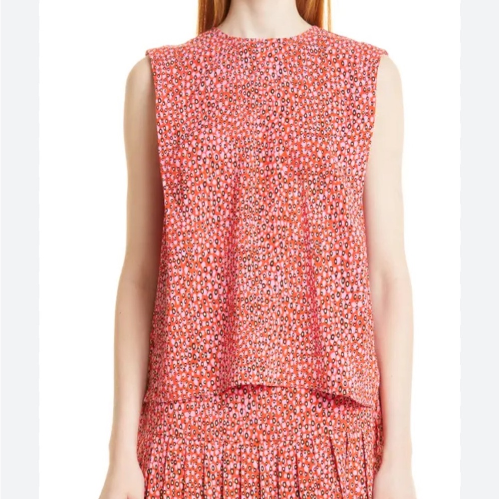 TED BAKER Meika Strong Shoulder Boxy Sleeveless Top In Pink